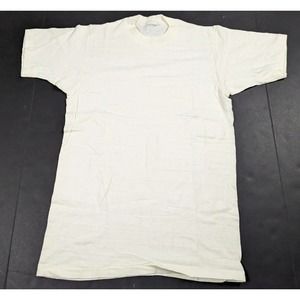 Vintage 80s 70s TShirt White Blank Single Stitch New Old Stock USA Mens XS-S